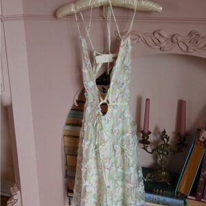 Light Floral Spaghetti Strap Mini Dress For love & Lemons